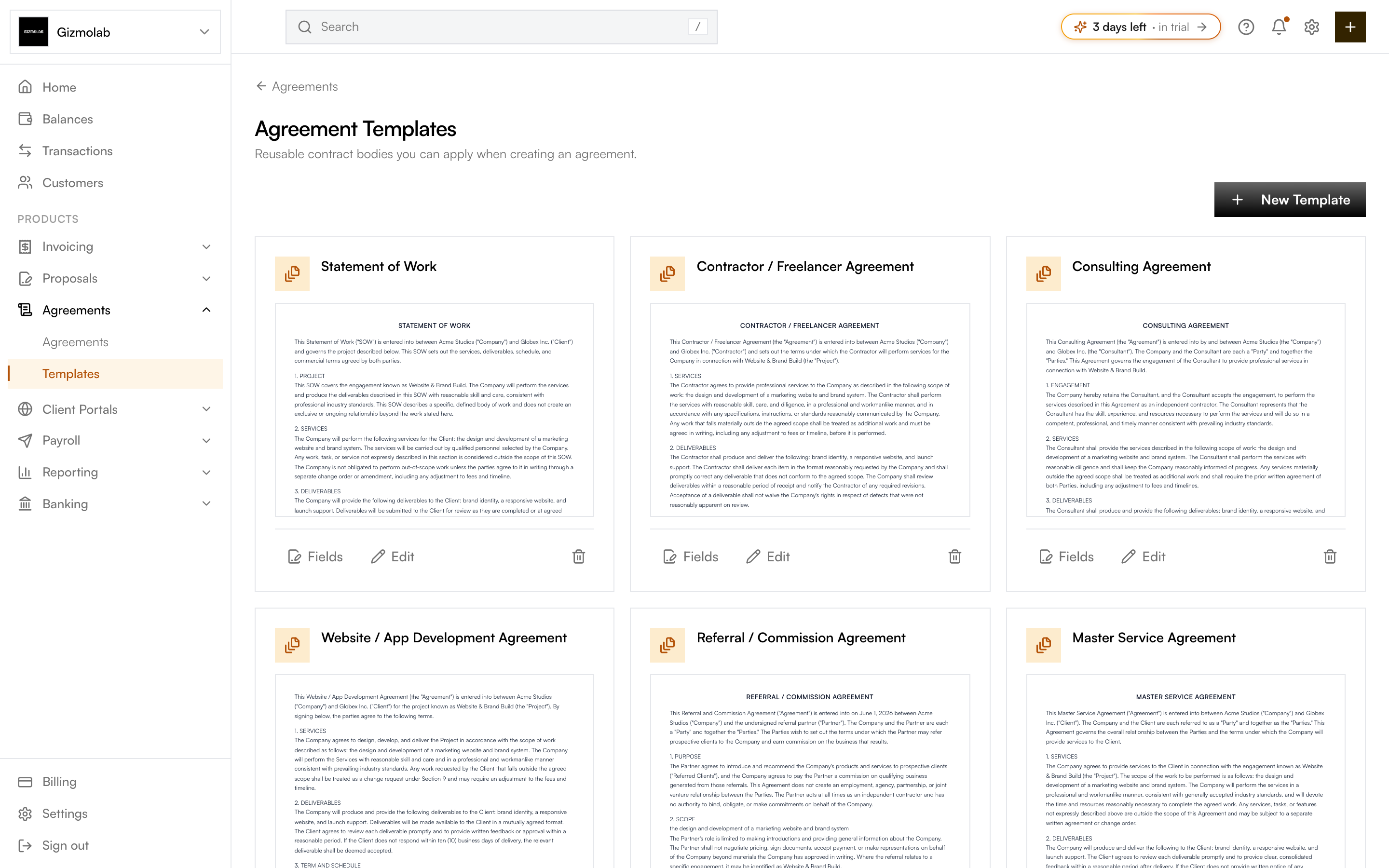 The Hanko agreement template gallery